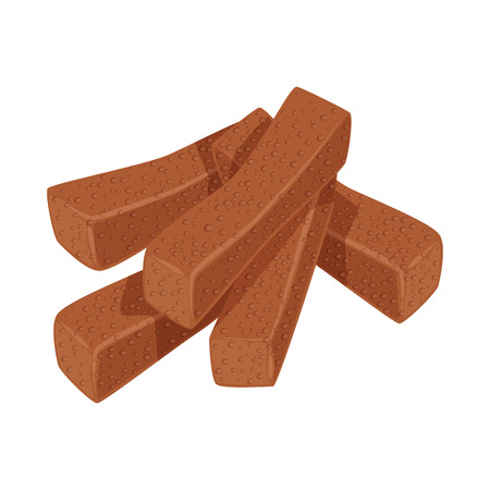 Isolated object of croutons  and bread sign. Set of croutons  and crackers  stock vector illustration.のイラスト素材