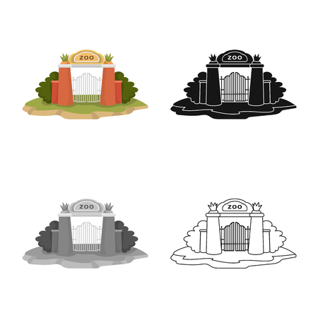 Isolated object of gate  and arch icon. Collection of gate  and wall stock vector illustration.のイラスト素材