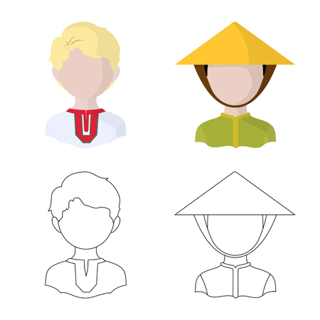 Vector illustration of imitator and resident sign. Set of imitator and culture vector icon for stock.のイラスト素材