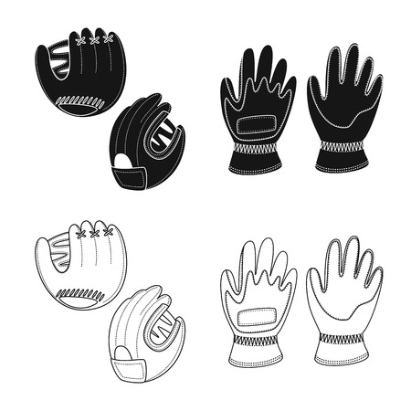 Vector illustration of silhouette and safety icon. Collection of silhouette and comfort stock vector illustration.のイラスト素材