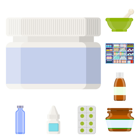 Vector design of pharmacy and pharmaceutical sign. Collection of pharmacy and health stock vector illustration.のイラスト素材