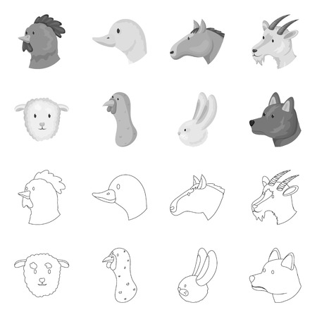Isolated object of agriculture and breeding symbol. Collection of agriculture and organic  vector icon for stock.のイラスト素材