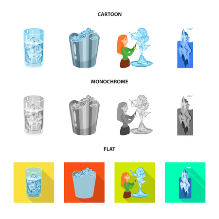 Vector illustration of texture  and frozen  sign. Collection of texture  and transparent  stock symbol for web.のイラスト素材