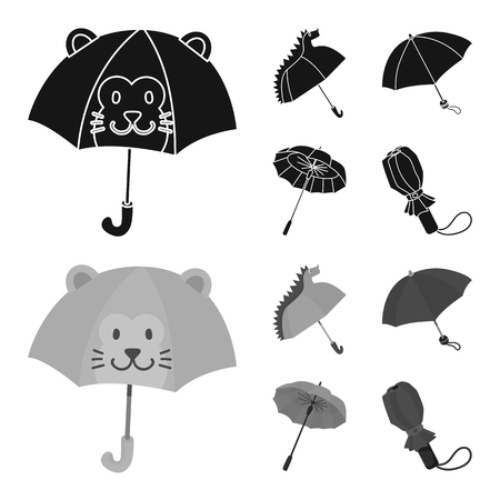 Vector illustration of protection and closed symbol. Set of protection and rainy stock symbol for web.のイラスト素材