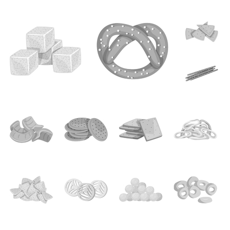 Vector illustration of product and menu sign. Collection of product and bar stock vector illustration.のイラスト素材