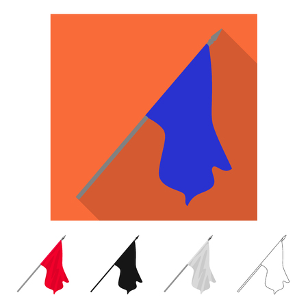 Vector illustration of flag and cloth sign. Set of flag and material stock vector illustration.のイラスト素材