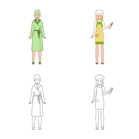 Vector design of posture and mood sign. Collection of posture and female vector icon for stock.のイラスト素材