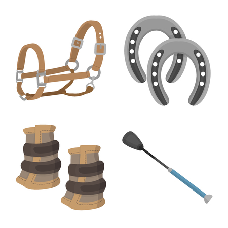 Vector illustration of horseback and equestrian sign. Collection of horseback and horse  stock symbol for web.のイラスト素材