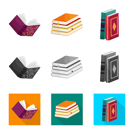 Isolated object of training and cover icon. Collection of training and bookstore  stock vector illustration.のイラスト素材