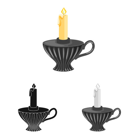 Vector design of candle and candlestick  icon. Collection of candle and retro vector icon for stock.のイラスト素材