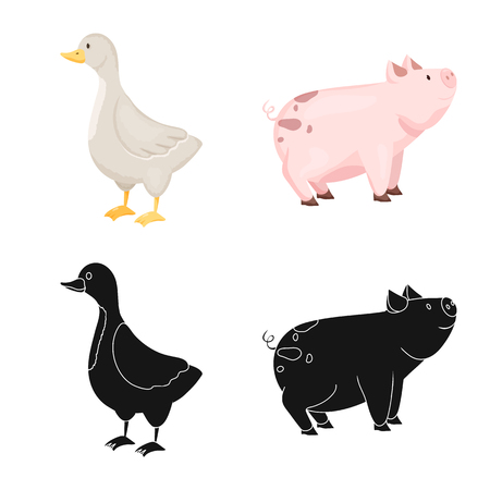 Vector illustration of breeding and kitchen  logo. Collection of breeding and organic  stock vector illustration.のイラスト素材