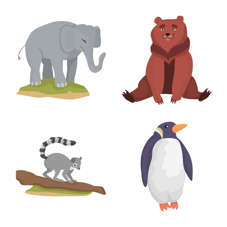 Vector illustration of zoo  and park symbol. Set of zoo  and animal stock vector illustration.のイラスト素材