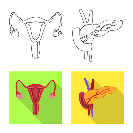 Isolated object of biology and scientific symbol. Set of biology and laboratory stock vector illustration.のイラスト素材