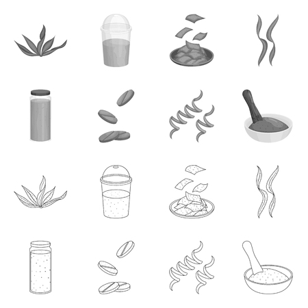 Vector illustration of protein and sea symbol. Collection of protein and natural stock symbol for web.のイラスト素材