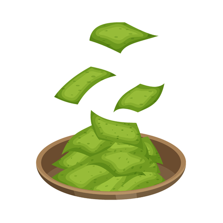 Vector design of platensis and green symbol. Collection of platensis and bowl vector icon for stock.のイラスト素材