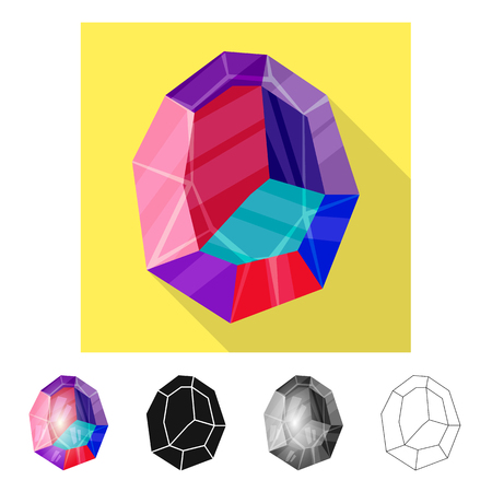 Vector illustration of egg and dragon  symbol. Collection of egg and crystal vector icon for stock.のイラスト素材