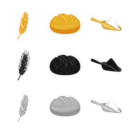 Vector illustration of agriculture and farming symbol. Collection of agriculture and plant  vector icon for stock.のイラスト素材