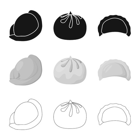 Vector illustration of products  and cooking. Collection of products  and appetizer stock symbol for web.のイラスト素材