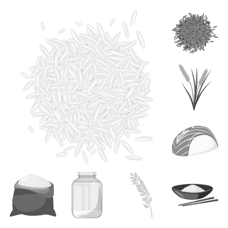 Vector illustration of food and organic icon. Collection of food and agricultural stock symbol for web.のイラスト素材