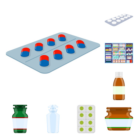 Vector design of pharmacy and pharmaceutical symbol. Set of pharmacy and health vector icon for stock.のイラスト素材