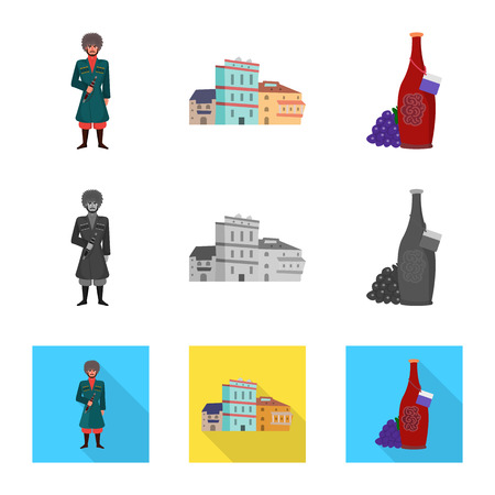 Vector illustration of culture and sightseeing. Set of culture and originality vector icon for stock.のイラスト素材