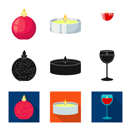 Vector design of relaxation and flame icon. Set of relaxation and wax stock symbol for web.のイラスト素材