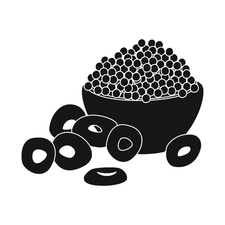 Vector design of ring and caviar  sign. Set of ring and fry stock vector illustration.のイラスト素材