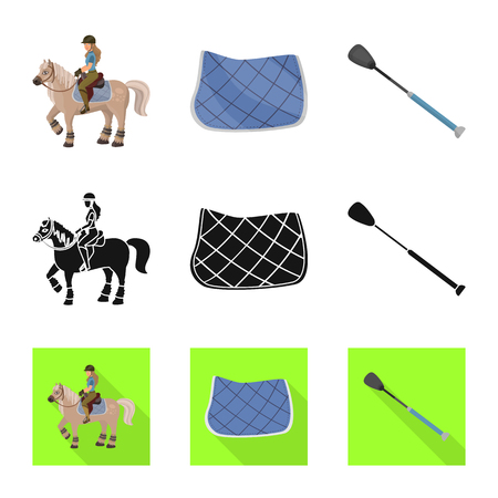 Isolated object of equipment and riding logo. Set of equipment and competition stock symbol for web.のイラスト素材