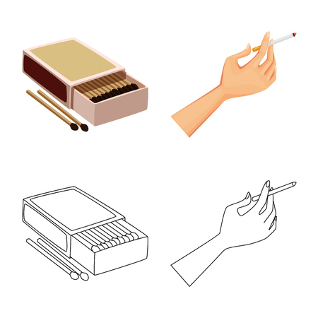 Vector illustration of refuse and stop symbol. Set of refuse and habit vector icon for stock.のイラスト素材