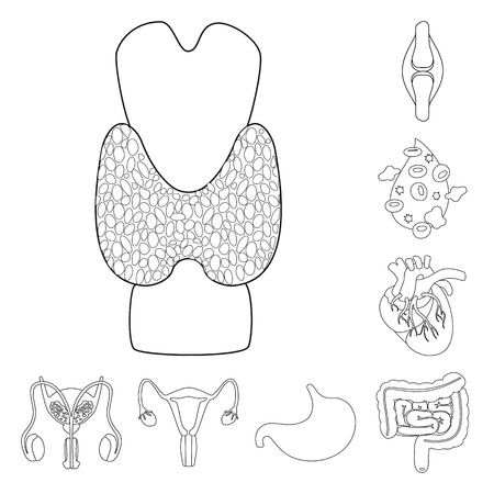 Isolated object of anatomy and organ symbol. Collection of anatomy and medical stock symbol for web.のイラスト素材