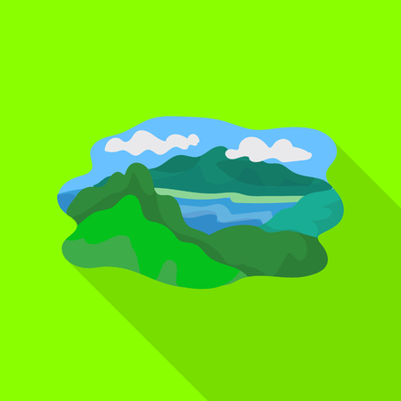 Vector design of mountain and lake logo. Set of mountain and forest vector icon for stock.のイラスト素材