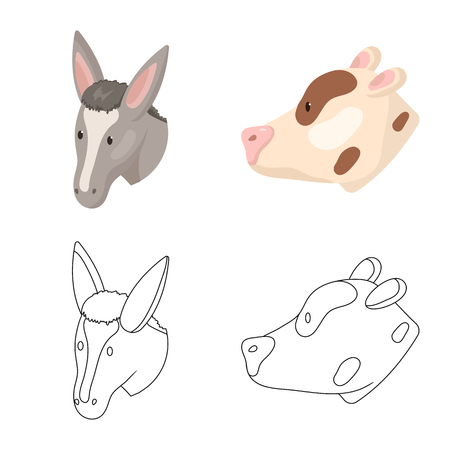 Vector design of agriculture and breeding symbol. Set of agriculture and organic  stock vector illustration.のイラスト素材