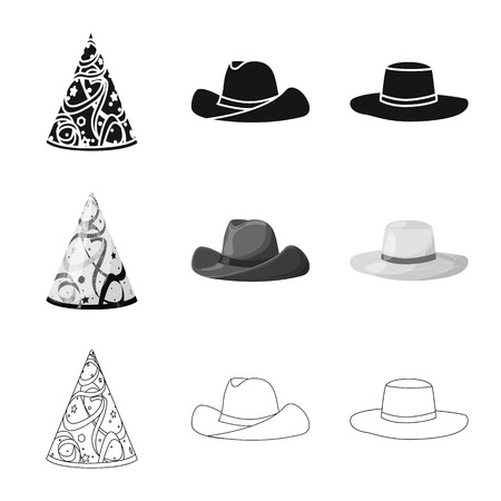 Isolated object of clothing and cap symbol. Set of clothing and beret stock symbol for web.のイラスト素材