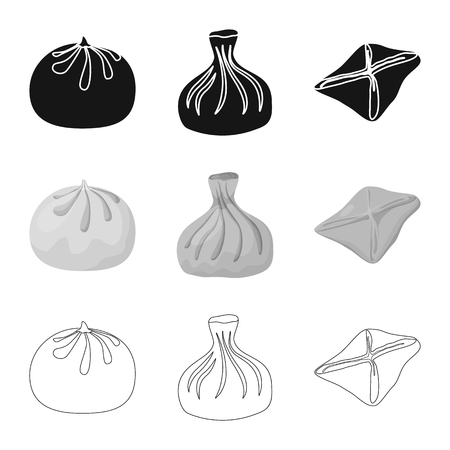 Isolated object of products  and cooking icon. Collection of products  and appetizer stock vector illustration.のイラスト素材