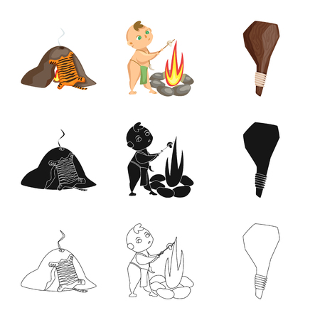 Vector design of evolution  and prehistory icon. Set of evolution  and development  vector icon for stock.のイラスト素材