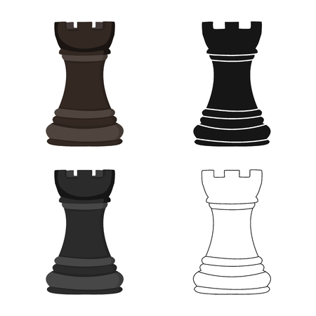 Vector illustration of rook and black sign. Set of rook and tower stock vector illustration.のイラスト素材