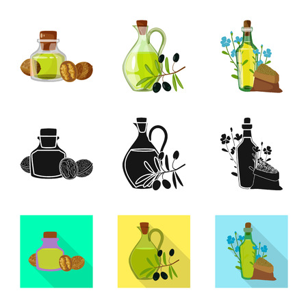 Isolated object of healthy  and vegetable  symbol. Set of healthy  and agriculture vector icon for stock.のイラスト素材