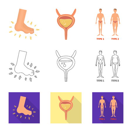 Vector design of diet and treatment  symbol. Set of diet and medicine stock vector illustration.のイラスト素材