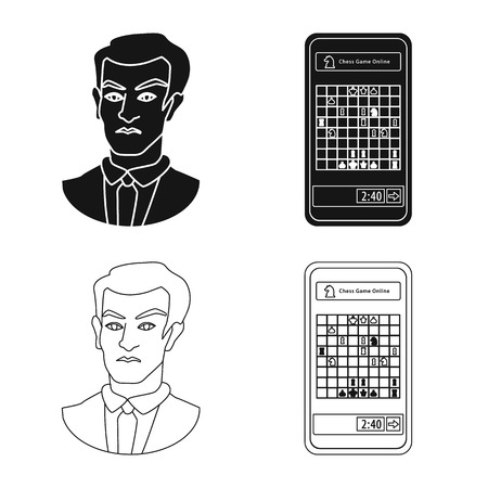 Isolated object of checkmate and thin symbol. Collection of checkmate and target vector icon for stock.のイラスト素材