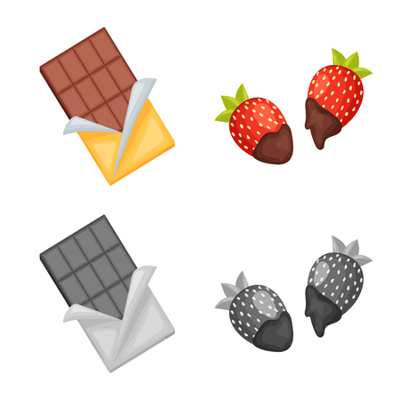 Vector design of food and yummy symbol. Collection of food and brown   stock vector illustration.のイラスト素材