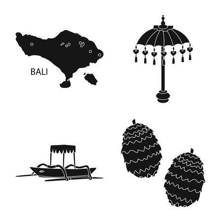 Vector design of  and traditional icon. Collection of  and bali vector icon for stock.のイラスト素材