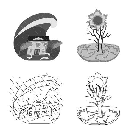 Vector illustration of weather and distress icon. Collection of weather and crash stock vector illustration.のイラスト素材