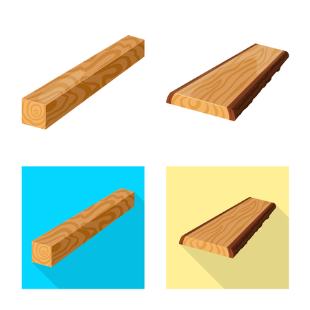 Vector design of tree   and raw  sign. Collection of tree   and construction stock symbol for web.のイラスト素材