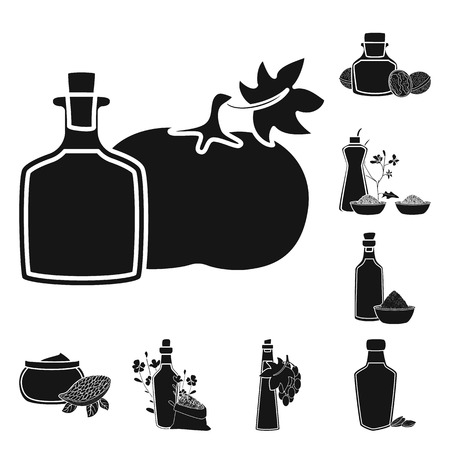 Vector illustration of oil and agriculture symbol. Set of oil and glass  vector icon for stock.のイラスト素材