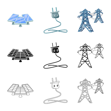 Isolated object of innovation and technology. Set of innovation and nature  stock symbol for web.のイラスト素材