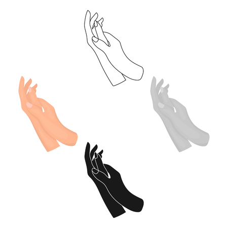 Hands moisturizing icon in cartoon,black style isolated on white background. Skin care symbol stock vector illustration.のイラスト素材