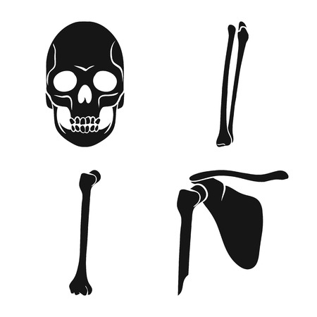 Vector design of biology and medical symbol. Set of biology and skeleton stock vector illustration.のイラスト素材