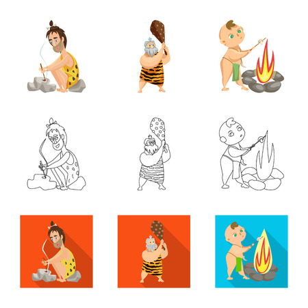 Vector illustration of evolution  and prehistory. Collection of evolution  and development  stock vector illustration.のイラスト素材
