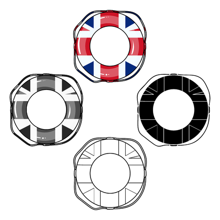 Multicolored swimming circle for relaxing. Swimming circle single icon in cartoon,black style vector symbol stock illustration web.のイラスト素材