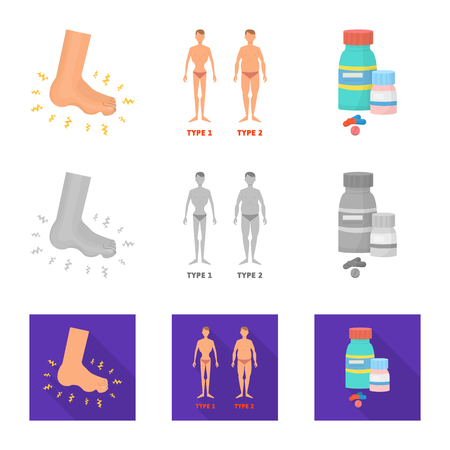 Vector design of diet and treatment  icon. Set of diet and medicine stock symbol for web.のイラスト素材